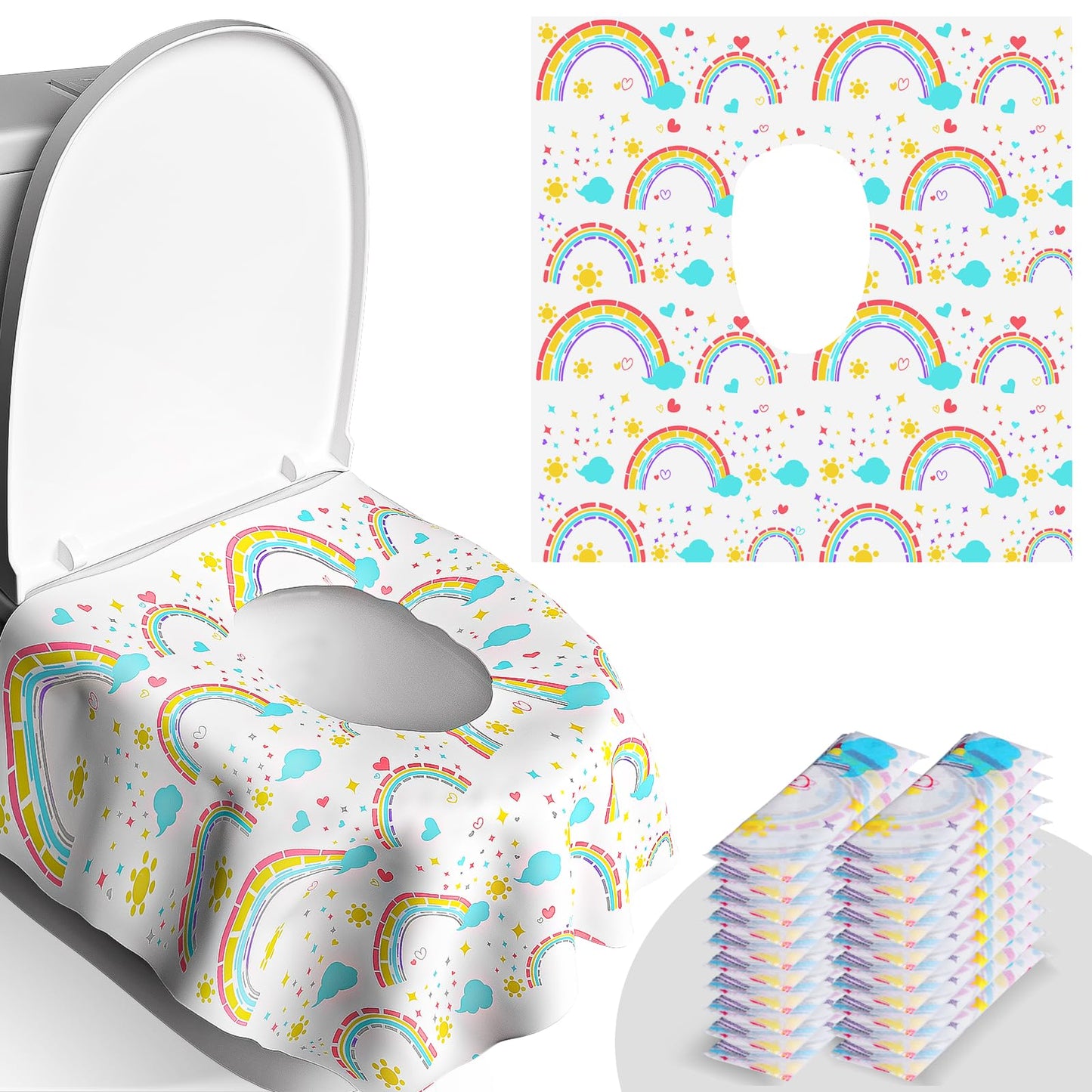 20 Pack Disposable Toilet Seat Covers - Extra Large, Waterproof - Toddler Potty Training, Portable Potty Covers for Kids & Adult