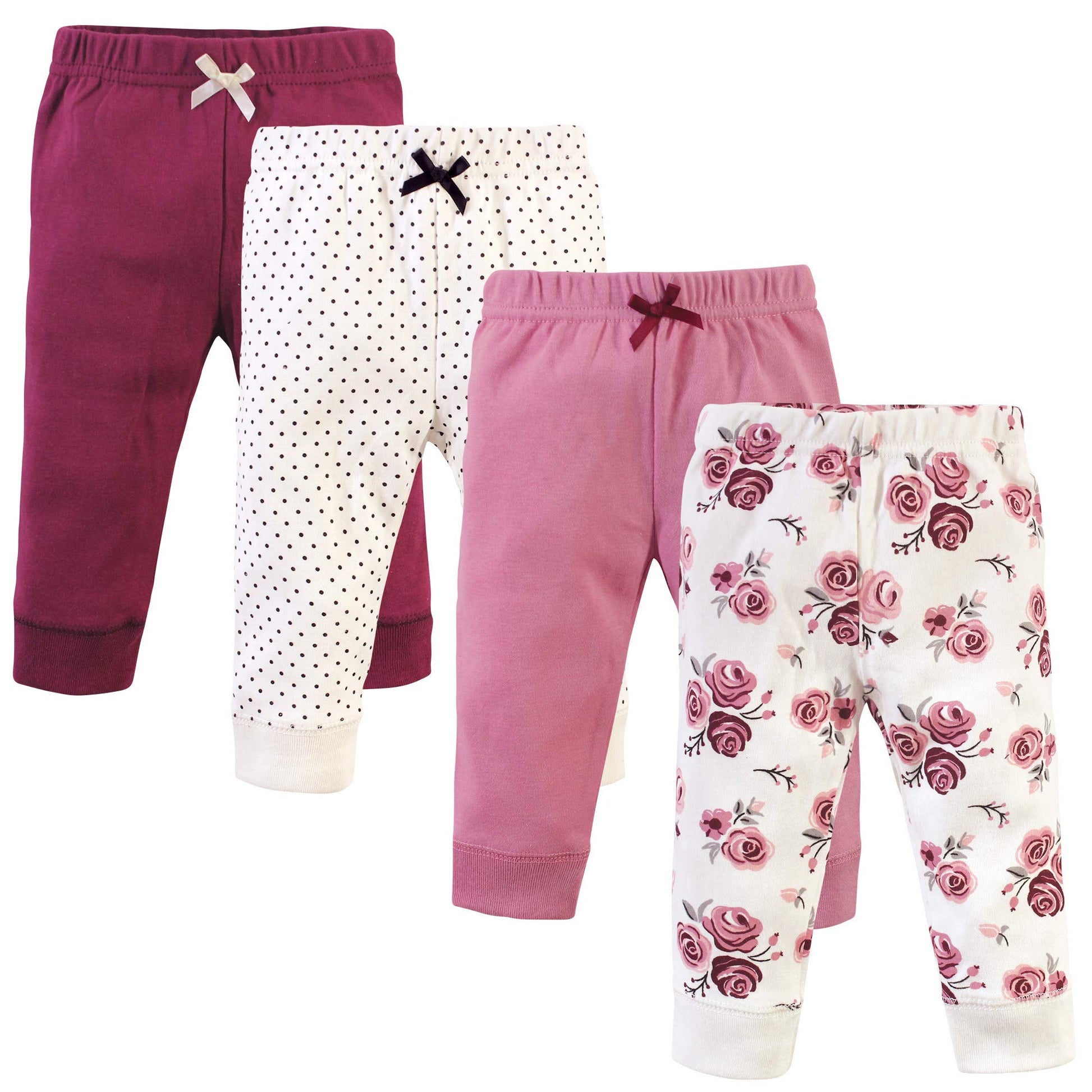 Hudson Baby Unisex Baby Cotton Pants And Leggings Rose, 3-6 Months