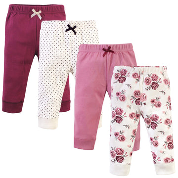 Hudson Baby Unisex Baby Cotton Pants And Leggings Rose, 3-6 Months