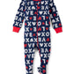 The Children'S Place,Baby Boys,And Toddler Long Sleeve 100% Cotton Zip-Front One Piece Footed Pajama,Navy Vday,3 Months,6 Months