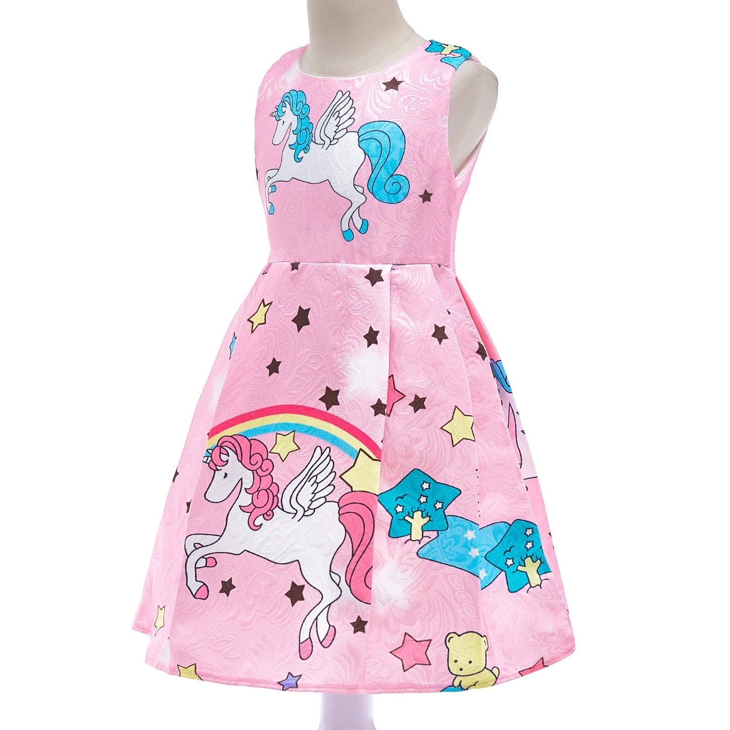 Dressy Daisy Rainbow Unicorn Pony Costume Birthday Party Fancy Dress Up Clothes For Little Girls Size 8, Pink 125