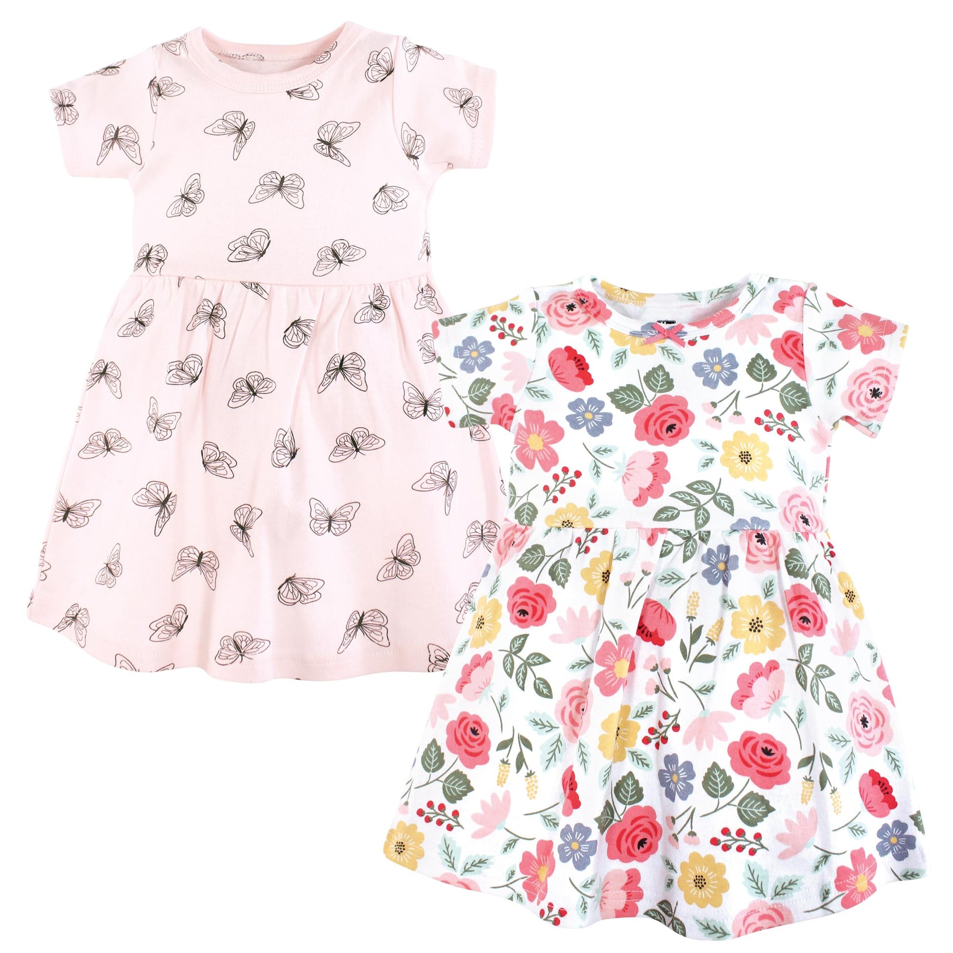 Hudson Baby Baby Girls Cotton Dresses, Modern Botanical, 3-6M (M)