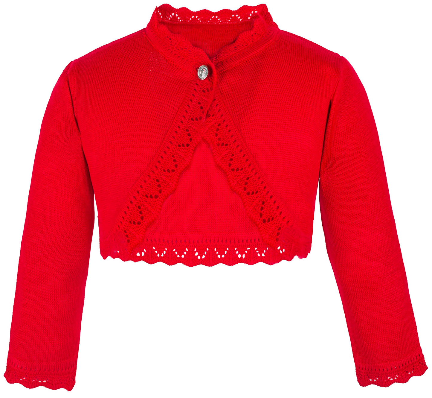 Lilax Baby Girls Knit Long Sleeve Button Closure Bolero Cardigan Shrug 3-6 Months Red