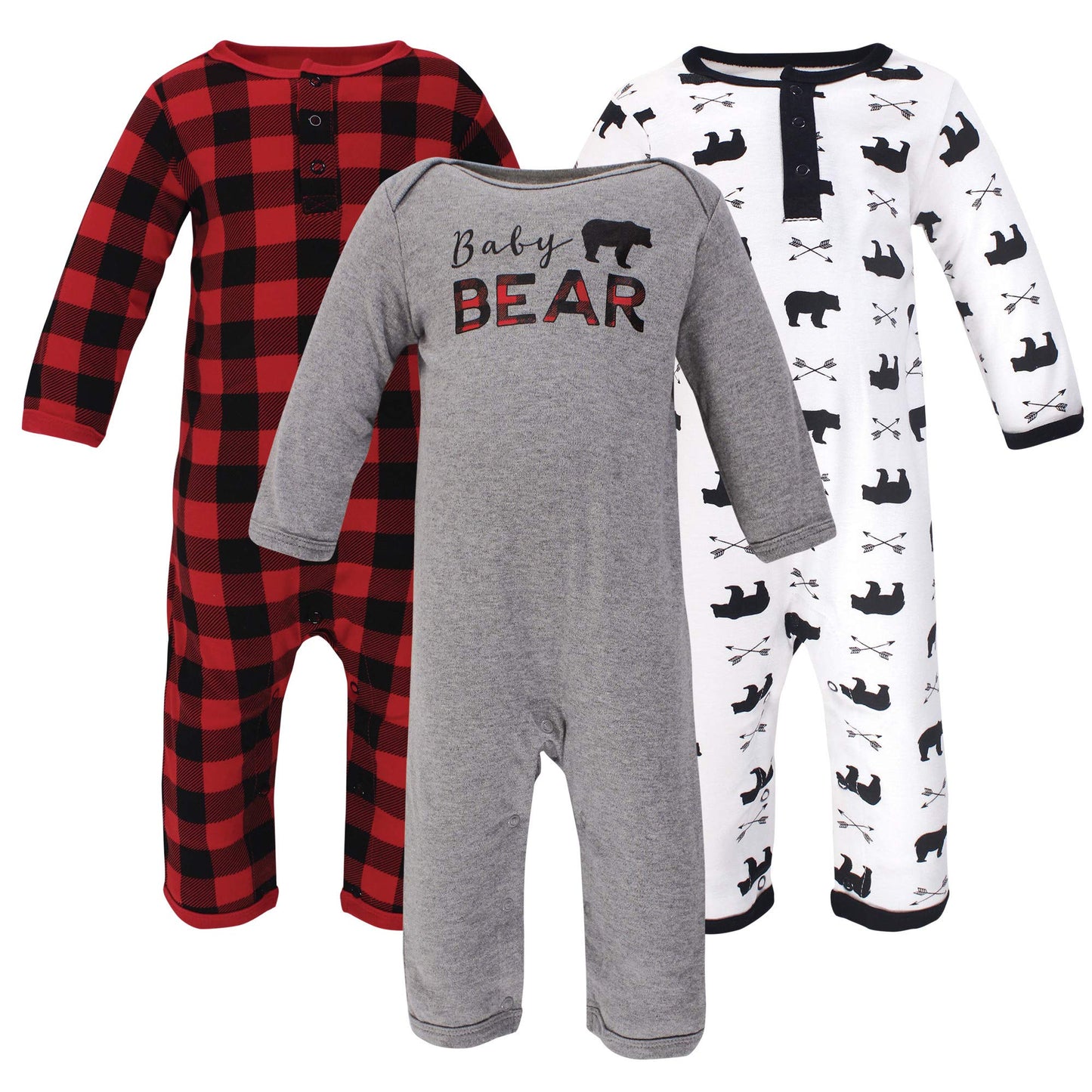 Little Treasure Unisex Baby Cotton Coveralls, Baby Bear, 3-6 Months