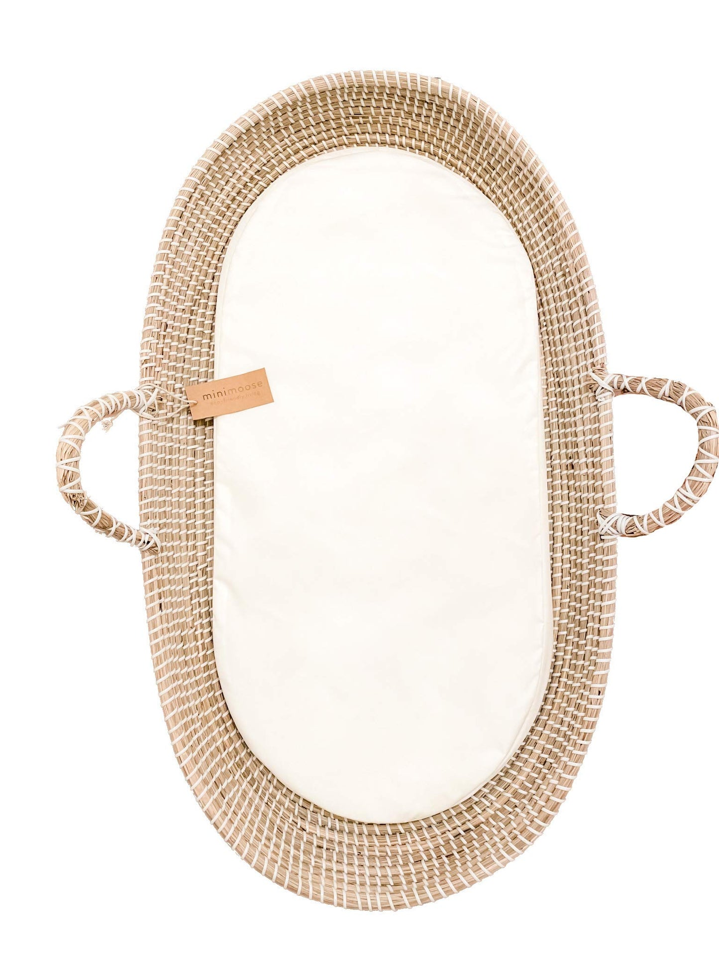 Seagrass Baby Changing Basket With Waterproof Pad | Portable Diaper Changing Topper For Dresser Or Table | A Nursery Essential
