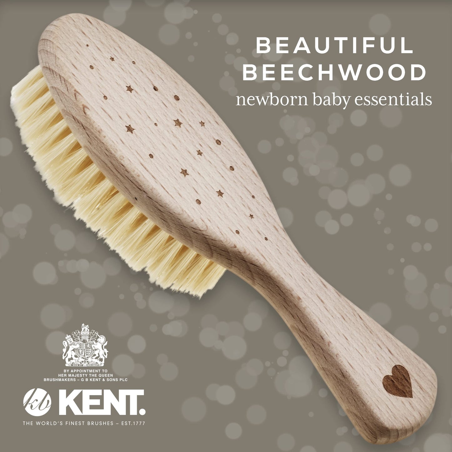 Kent Ba29 Cradle Cap Baby Hair Brush With Soft Natural Bristles And Travel Pouch - Baby Essentials For Newborn Hair Brush Made I