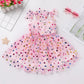 Idopip Baby Girls Sequin Heart Tutu Dress Summer Sleeveless Backless Princess Birthday Party Dresses Toddler Little Girl First C