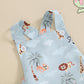 Infant Baby Boys Girls Jungle Safari Zoo Animals Print Romper Overalls Summer Jumpsuit Clothes (Multi-Color, 3-6 Months)