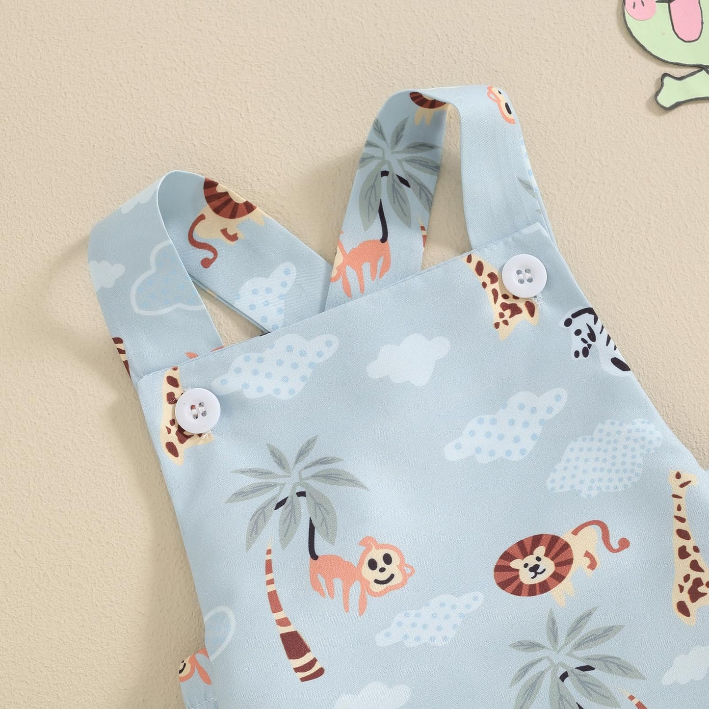Infant Baby Boys Girls Jungle Safari Zoo Animals Print Romper Overalls Summer Jumpsuit Clothes (Multi-Color, 3-6 Months)