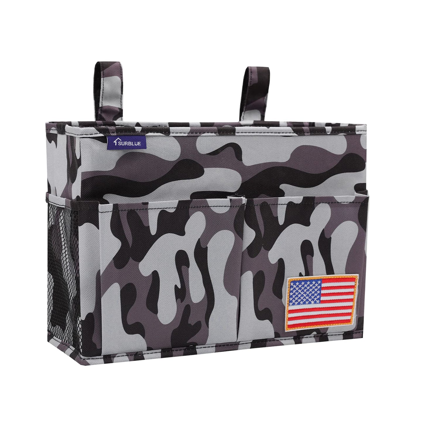 Surblue Bedside Caddy Hanging Bed Organizer Storage Bag Pocket For Bunk And Hospital Beds, College Dorm Rooms Baby Bed Rails, Wh