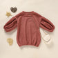 Toddler Baby Girl Sweater Round Neck Loose Long Sleeve Candy Color Knitted Pullover Tops Autumn Winter Sweatshirt (Reddish Brown
