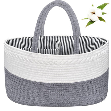 Abenkle Large Baby Diaper Caddy Baby Basket, Nursery Storage Bin And Car Organizer For Diapers And Baby Wipes, Changing Table Co