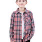 Sangtree Boys Long Sleeves Flannel Plaid Button Down Shirt Tops Pink Plaid, 18-24 Months = Tag 90