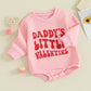 Fiomva Valentines Day Baby Girl Outfit Newborn Bubble Romper Toddler Crewneck Sweatshirt Infant Cute T Shirt Clothes (C1 Daddy'S