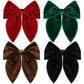 Christmas Hair Bows for Girls, 4 Pcs Velvet Bow Hair Clips Fable Hair Bows Christmas Hair Accessories for Little Girls Toddler K
