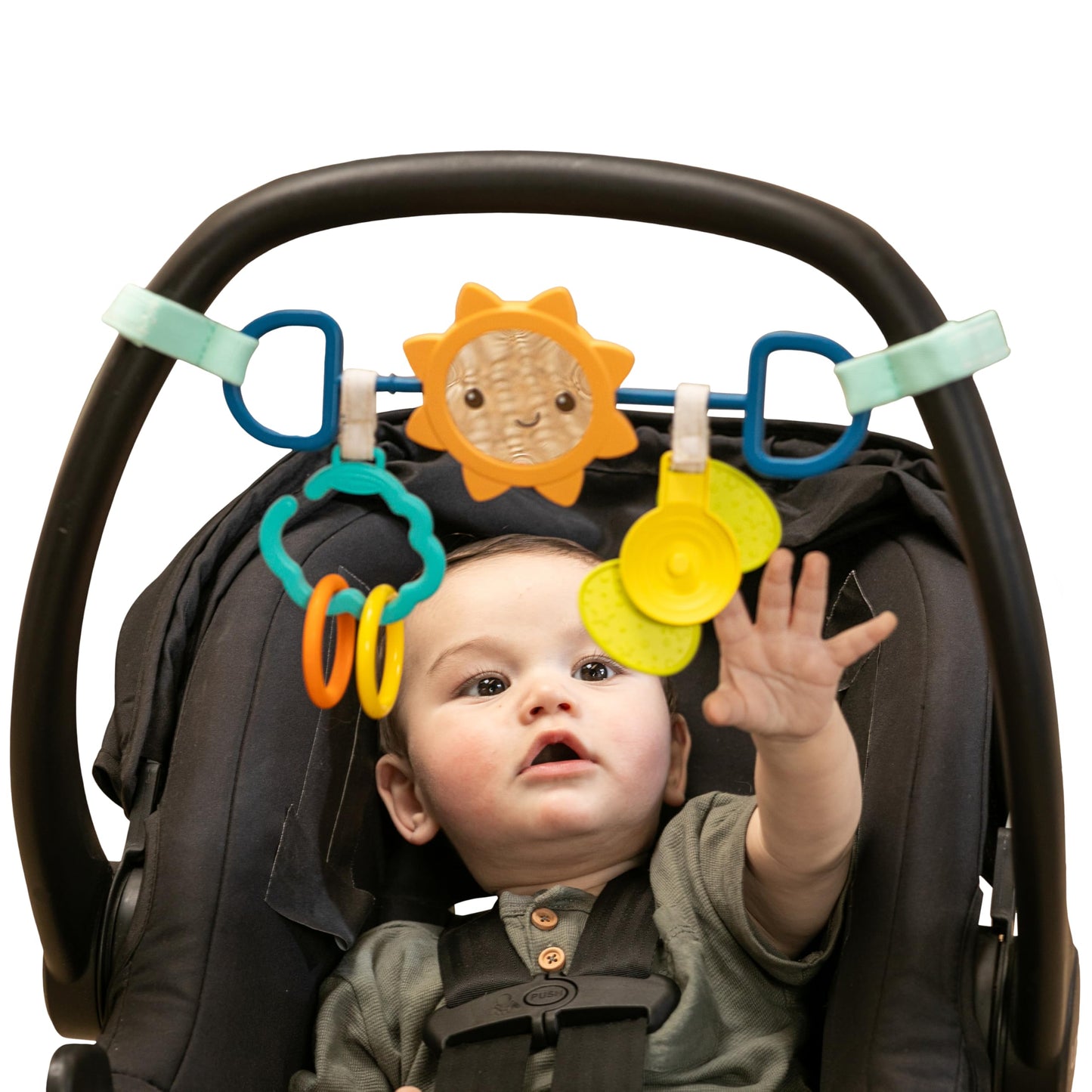 Infantino Sensory Travel Bar - Engaging Activities for Car Seats & Strollers, Promotes Sensory Development, Easy to Install & Du