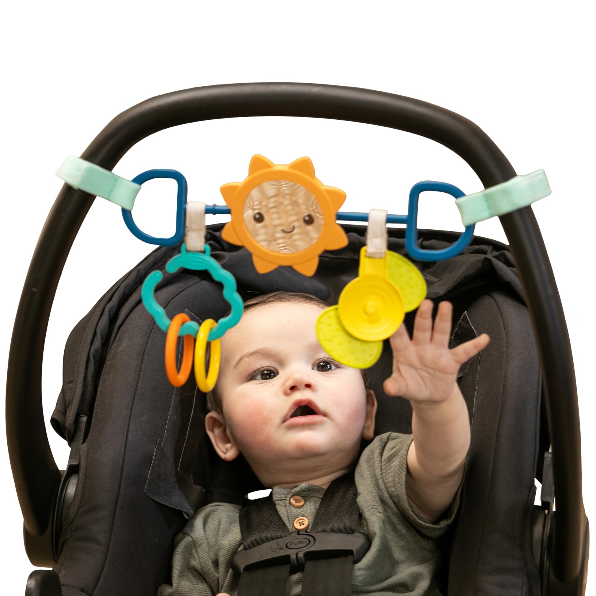 Infantino Sensory Travel Bar - Engaging Activities for Car Seats & Strollers, Promotes Sensory Development, Easy to Install & Du