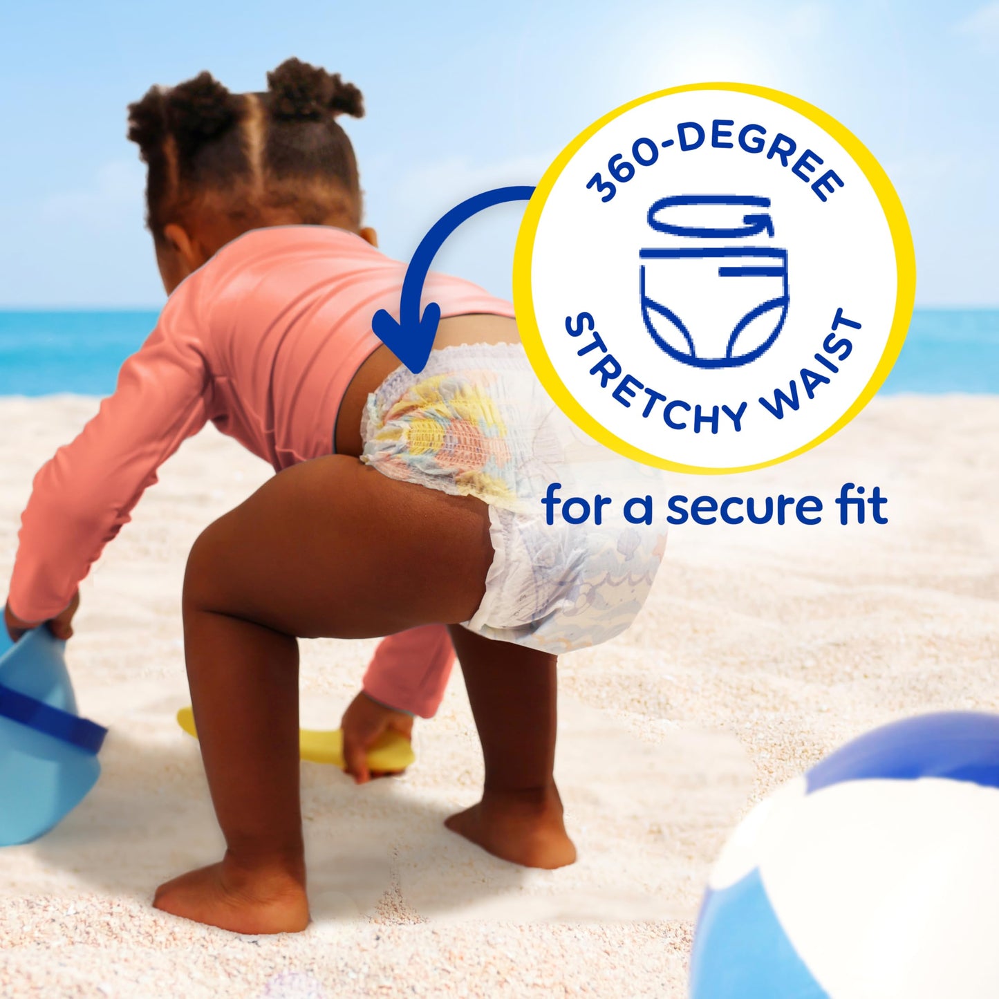 Pampers Swim Diapers - Splashers - Size L, 17 Count, Gap-Free Disposable Baby Swimming Pants