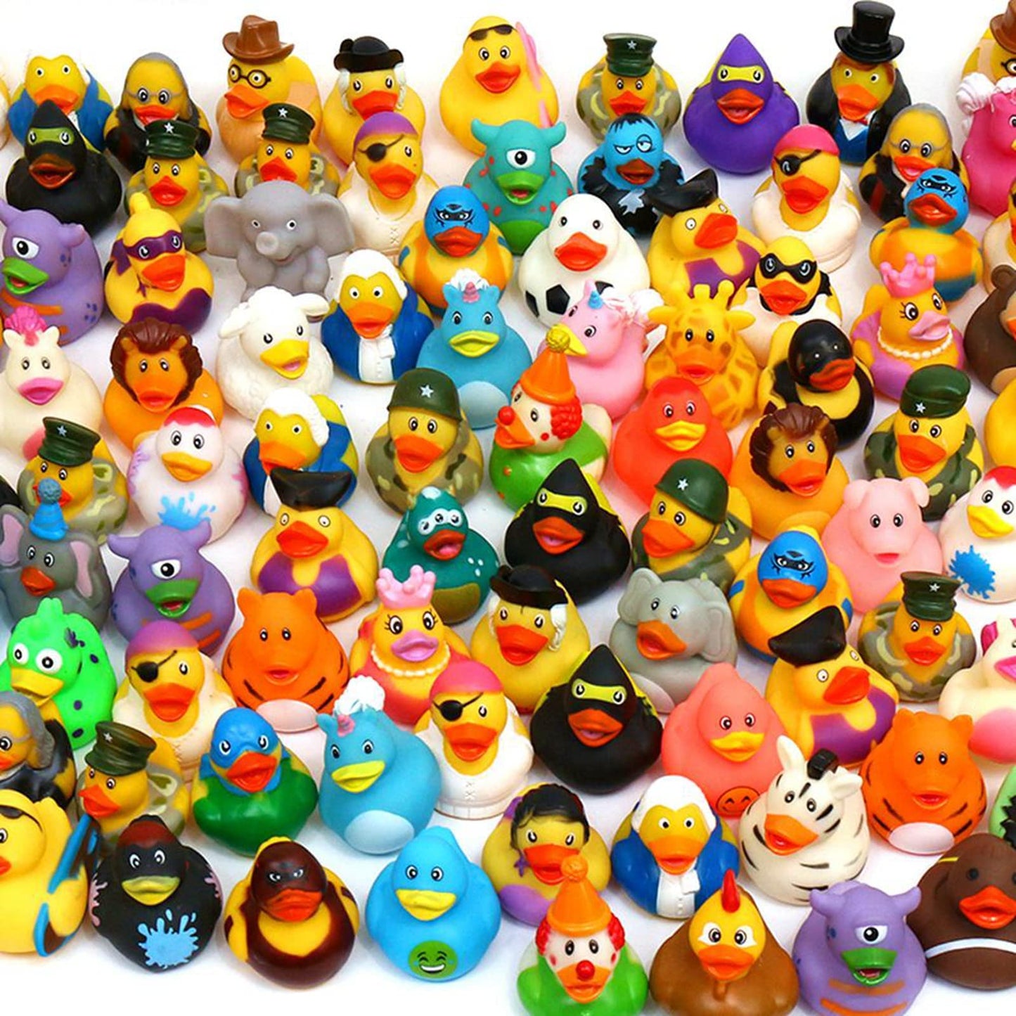 XY-WQ 100 Pack Rubber Duck for Jeeps Ducking - 2.3 Inch Bulk Floater Duck for Kids - Baby Bath Toy Assortment - Party Favors, Bi