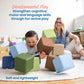 ECR4Kids SoftZone Patchwork Toddler Building Blocks, Foam Cubes, Earthtone, 12-Piece