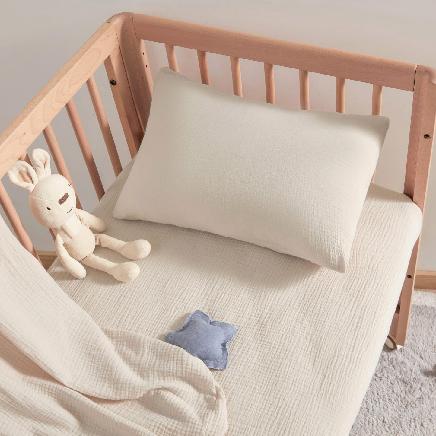 Jellymoni 2 Pack Muslin Toddler Pillowcase For 13X18 Pillow, 100% Cotton Baby Pillow Case Cover For Bed, Toddler Cot And Travel,