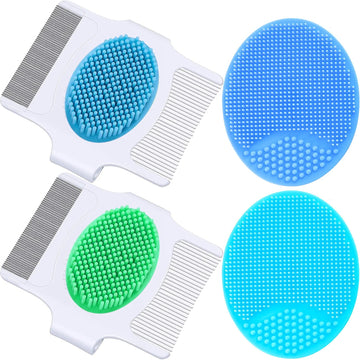 Cradle Cap Brush And Comb, Cradle Cap Brush Safe Baby'S Scalp Brush With Soft Rubber Bristles, Help Gently Massage Care Scalp