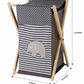 Bacati Elephants Unisex Hamper Cover With Natural Finish Wood Frame And Mesh Liner, Grey