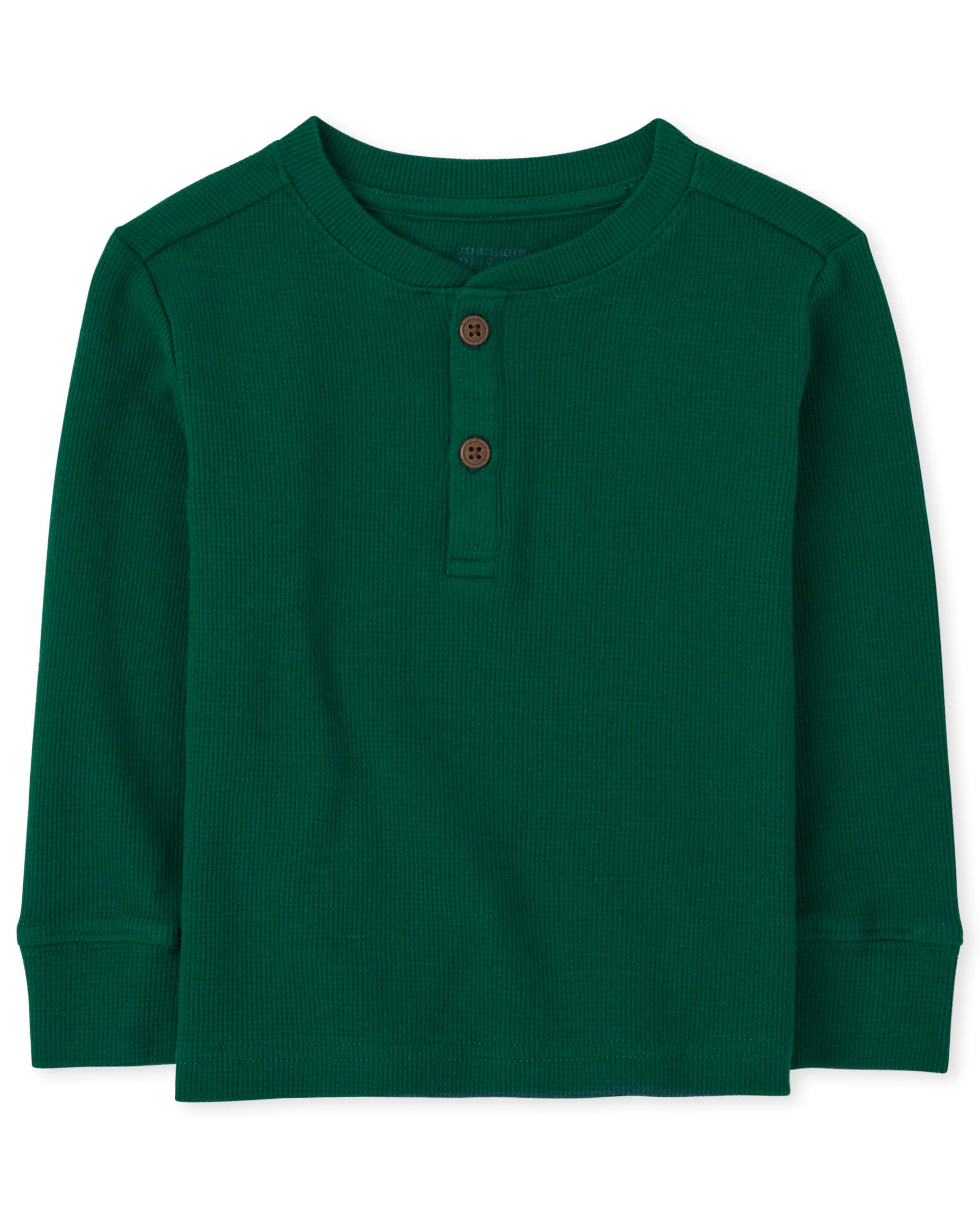 The Children'S Place Baby Toddler Boy Long Sleeve Thermal Henley Top, Spruceshad, 4T