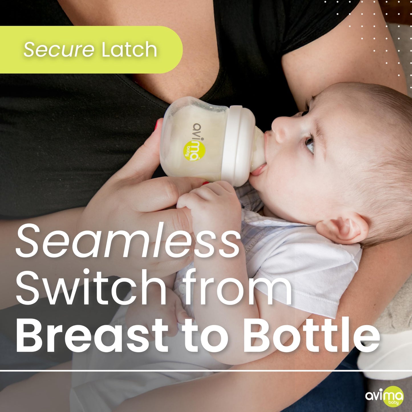 Avima 12 Oz. Anti Colic Infant Bottles, Bpa Free, Wide Neck With Fast Flow Nipples (Set Of 6)