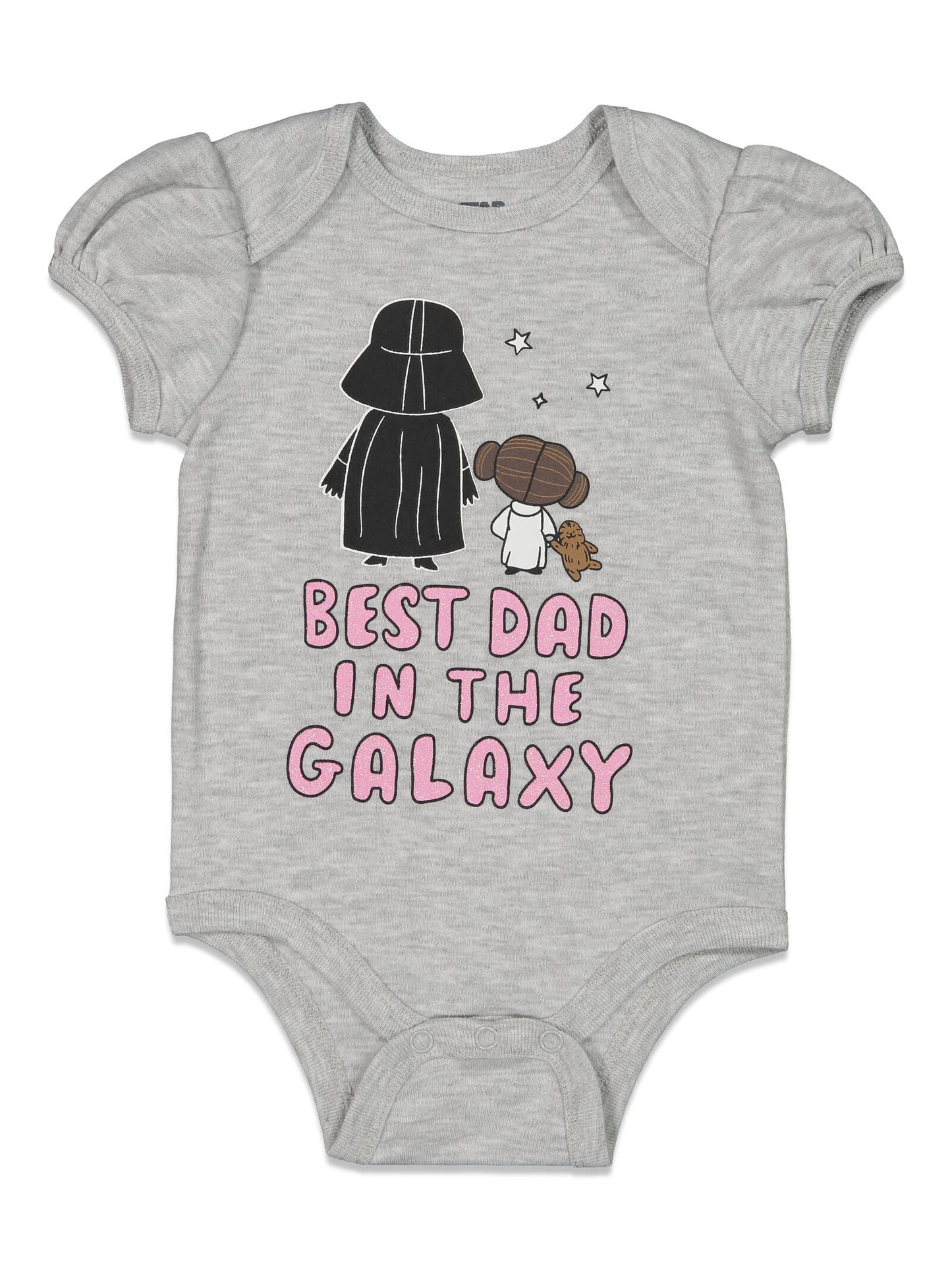 Star Wars Infant Baby Girls Short Sleeve Baby Bodysuit Gray 12 Months