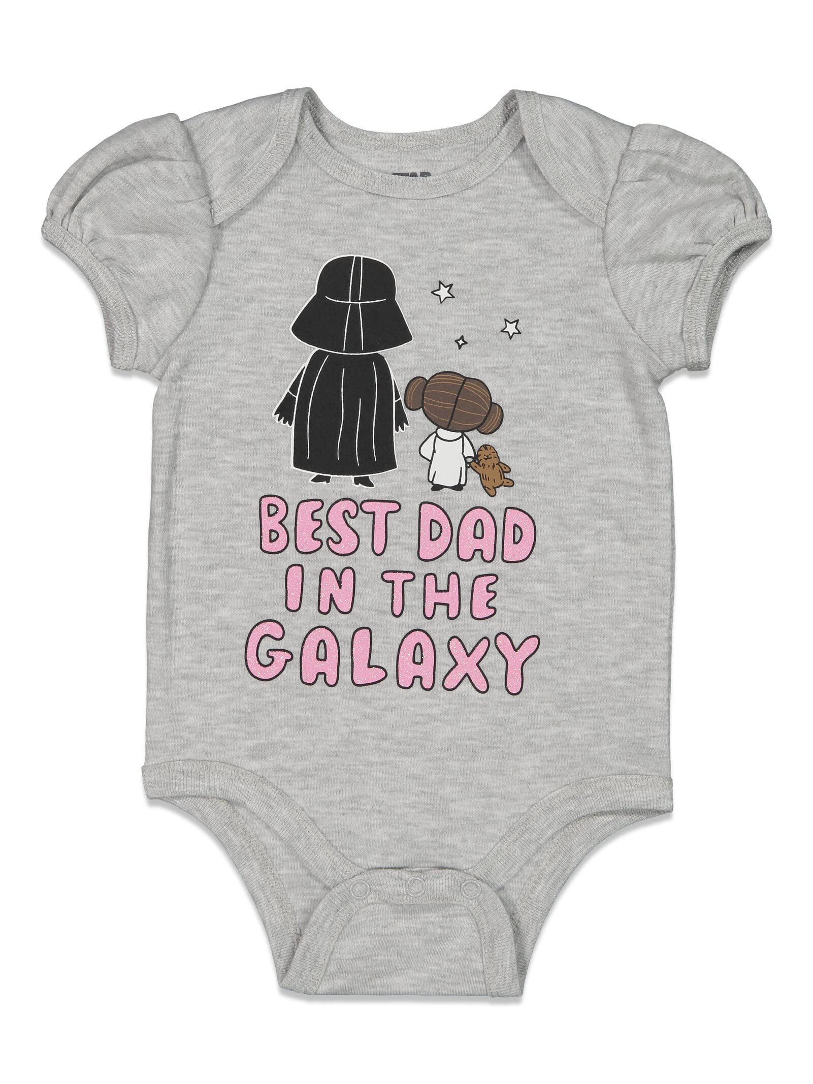 Star Wars Newborn Baby Girls Short Sleeve Baby Bodysuit Gray Newborn