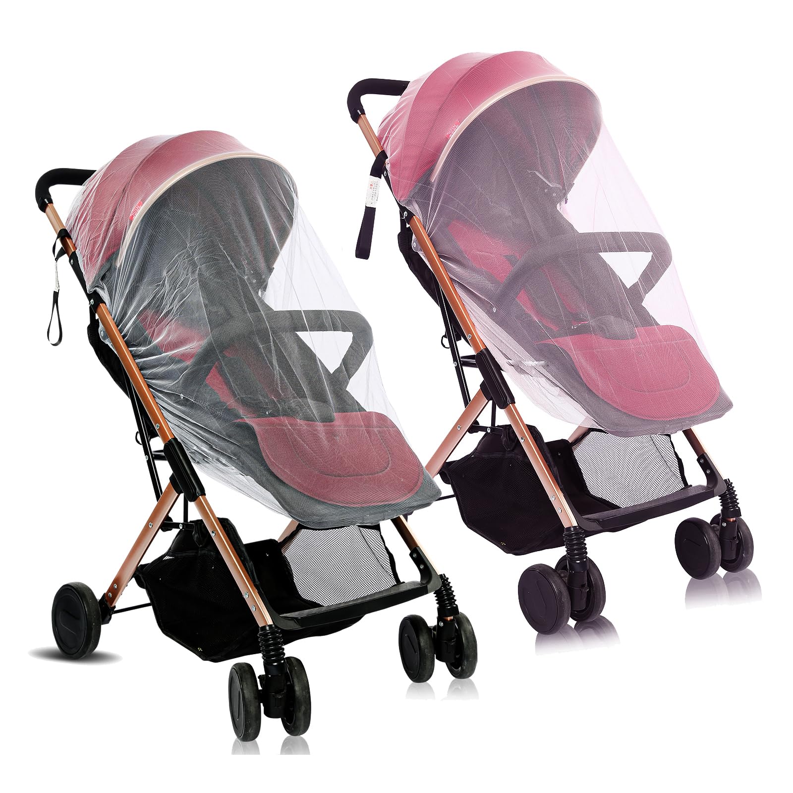2-Pack Stroller Mosquito Net, Universal Bug Net Cover for Stroller, Bassinets, Cradles, Playards, Pack N Plays and Portable Mini