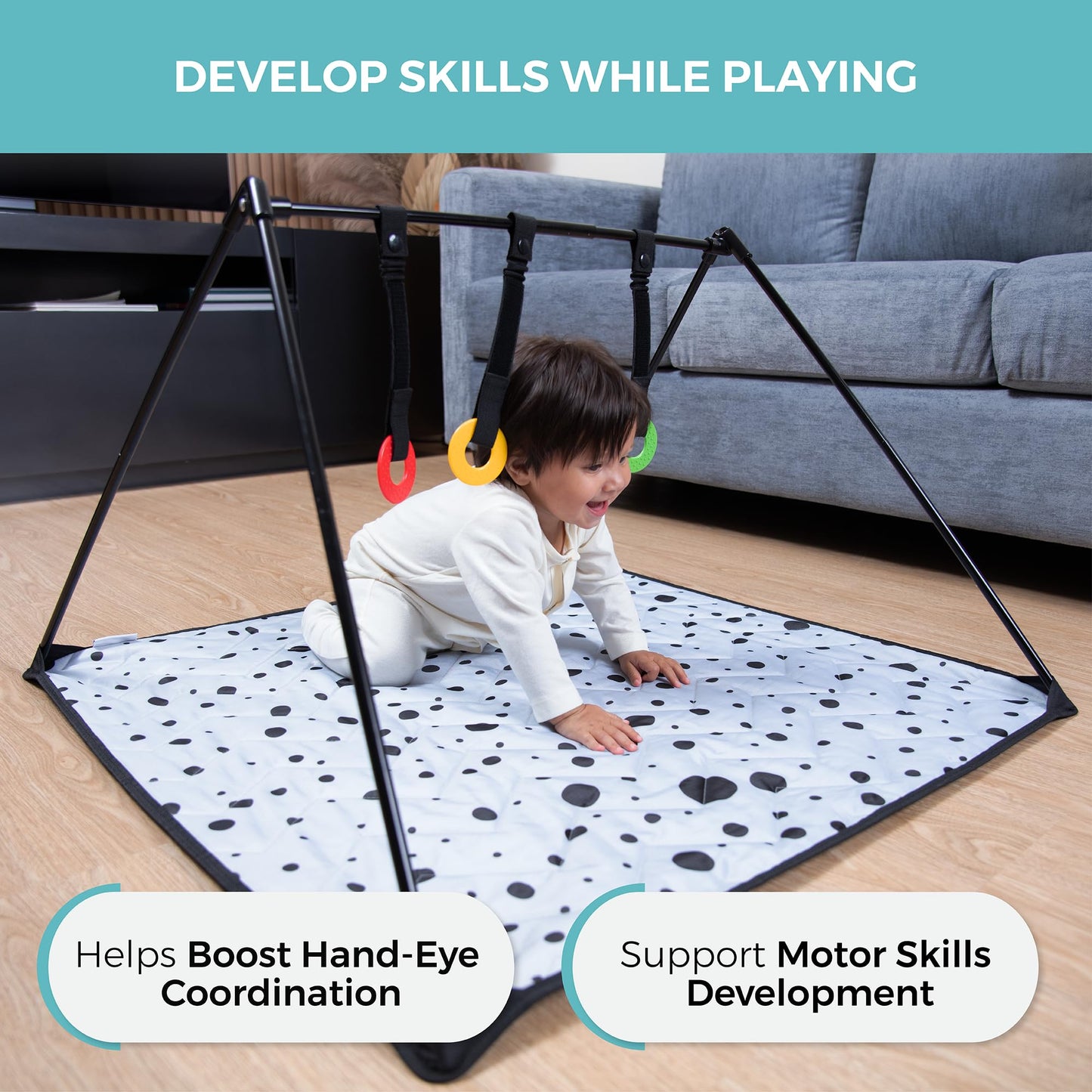 Travel Play Mat For Babies 0-6 Months, Baby Play Mat, Newborn Essentials, Tummy Time Mat, Baby Mat For Floor, Play Mat For Babie