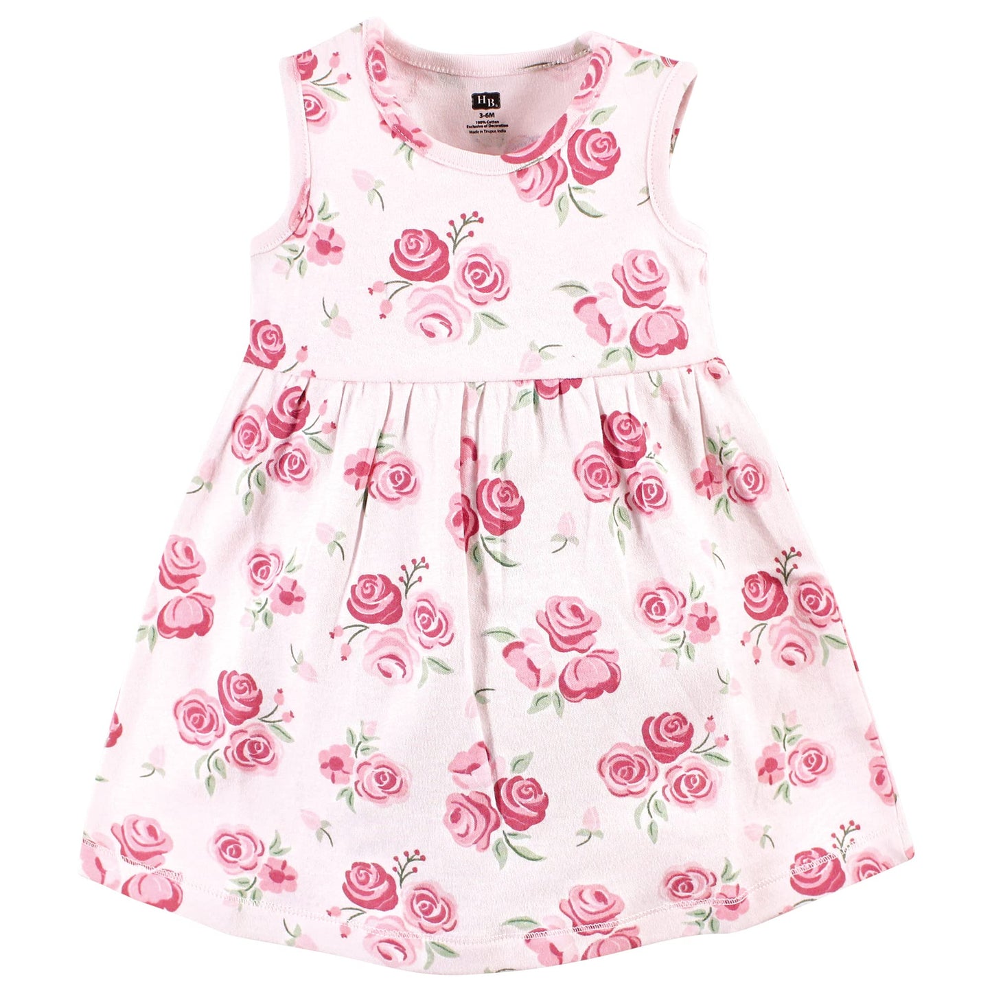 Hudson Baby Baby Girls' Cotton Dress And Cardigan Set, Blush Rose, 3-6 Months