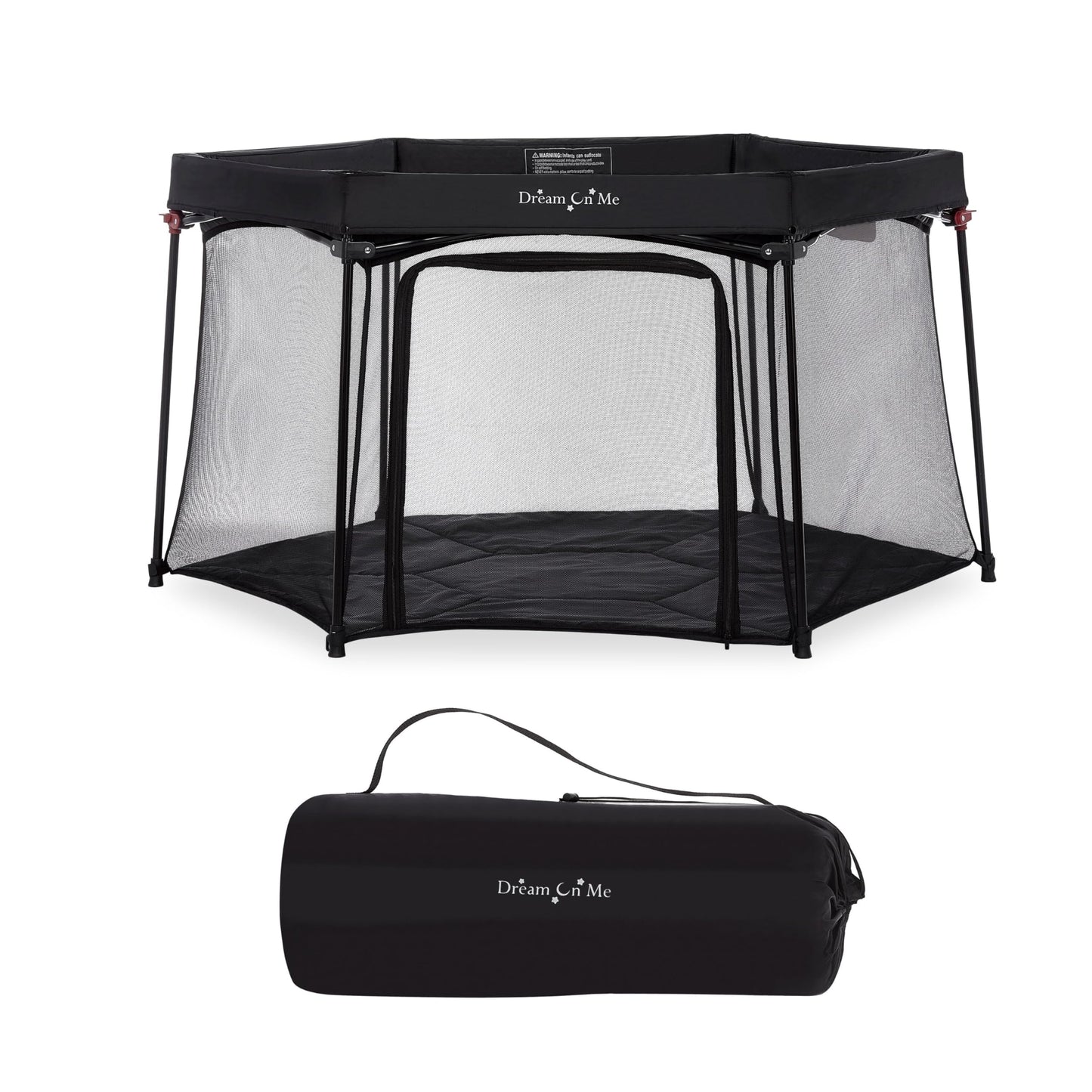 Dream On Me Onyx Playpen In Black, Baby Playpen, Portable And Lightweight, Playpen For Babies And Toddler - Comes With A Comfort