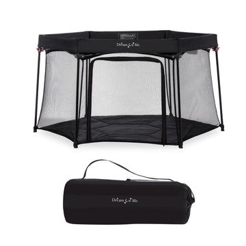 Dream On Me Onyx Playpen In Black, Baby Playpen, Portable And Lightweight, Playpen For Babies And Toddler - Comes With A Comfort