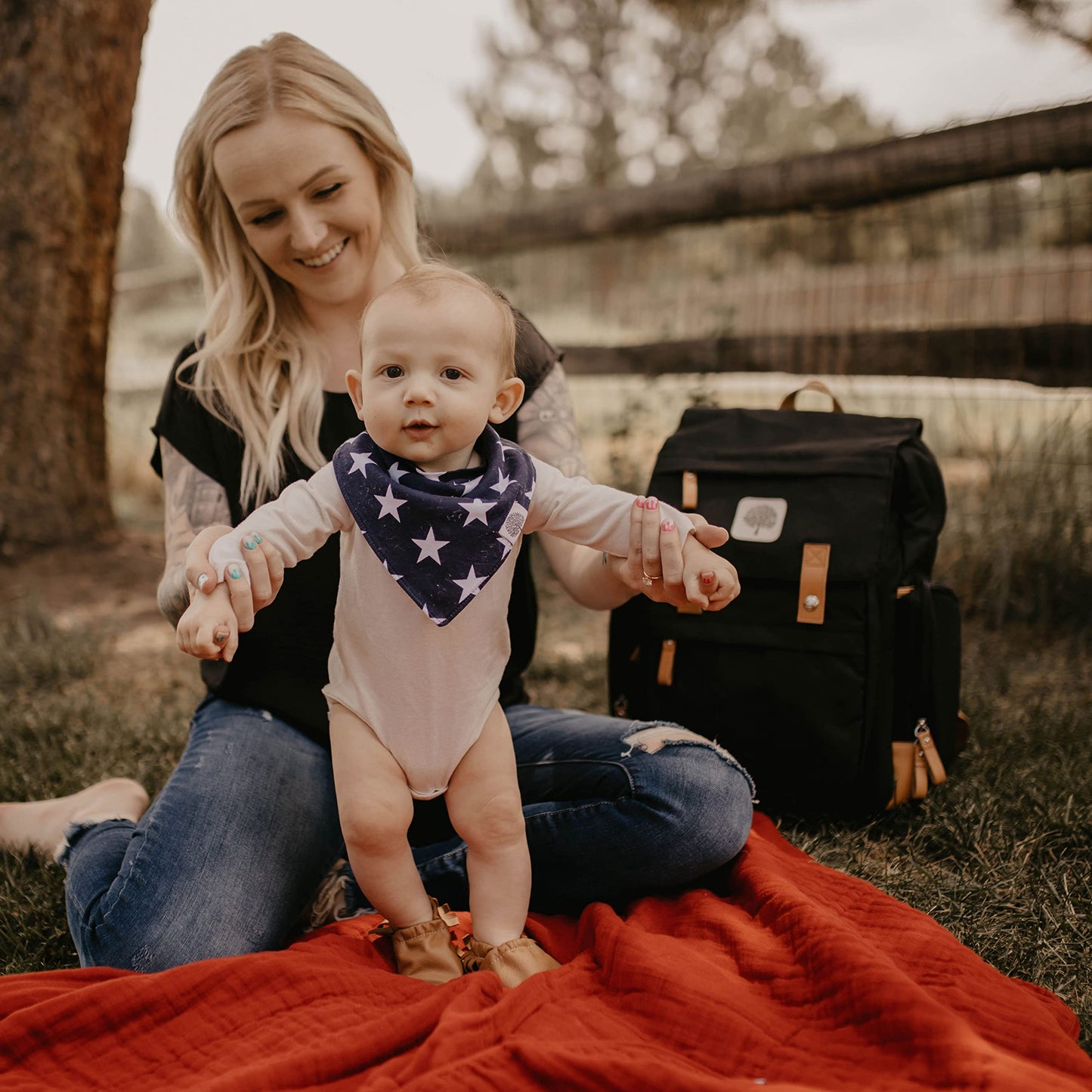 Parker Baby Diaper Backpack - Large Diaper Bag With Insulated Pockets, Stroller Straps And Changing Pad -'Birch Bag' - Black