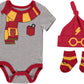 Harry Potter Baby Boys Clothing 3-Piece Set With Bodysuit, Hat, And Socks Gifts Baby Clothes (3 Pack Grey/Red/Yellow, 6-9M)