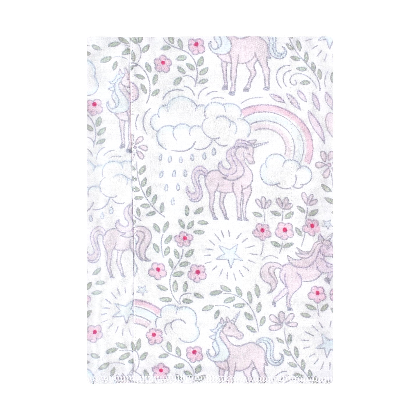 Hudson Baby Unisex Baby Flannel Burp Cloth 7Pk, Dreamy Unicorn, One Size