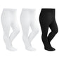 Stelle Toddler Girls Tights Baby Seamless Knit Thick Cotton Leggings Pantyhose(Infants/Kids/Childern)(2 White+1 Black,3Xs)