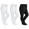 Stelle Toddler Girls Tights Baby Seamless Knit Thick Cotton Leggings Pantyhose(Infants/Kids/Childern)(2 White+1 Black,3Xs)