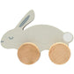 Pearhead Wooden Toy Bunny, Push and Pull Montessori Baby and Toddler Toy, Baby Girl or Baby Boy Nursery Accessory