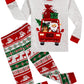 Kikizye Christmas Reindeer Santa Claus Car Gift Baby Boys Long Sleeve Pajamas 100% Cotton Holiday Grey Sleepwears Infant Size 18