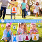 Jexine 12 Pcs Easter Bunny Basket Bags Bulk For Kids Gift Bucket Easter Eggs Hunt Basket With Handle Bunny Tote Bag Carry Bucket