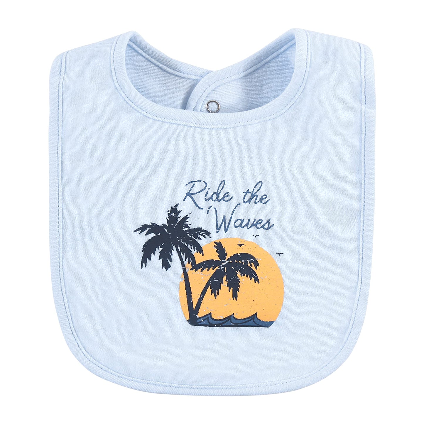 Hudson Baby Unisex Baby Cotton Bibs, Gone Surfing, One Size