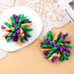 Mardi Gras Korker Hair Bows 3'' Girls Curly Corker Bow Alligator Clips Purple Yellow Green Grosgrain Ribbon Fireworks Flowerball