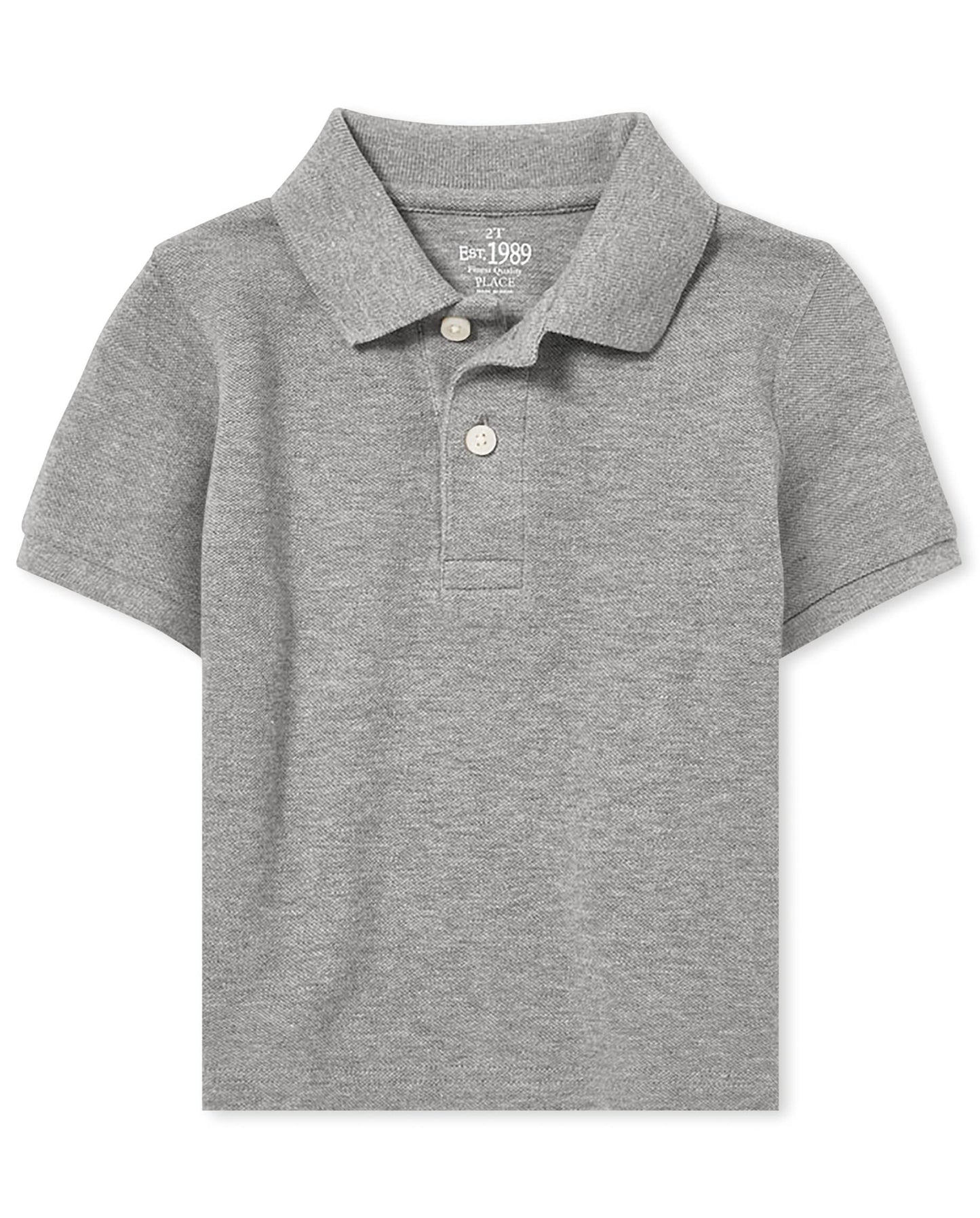 The Childrens Place baby boys And Toddler Short Sleeve Pique School Uniform Polo Shirt, Smoke Single, 3T US