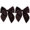 2Pcs 5' Big Velvet Hair Bows Brown Ribbon Fable Bow Alligator Clips Fall Cheer Barrettes Outfit Dress Decor Accessories For Wom