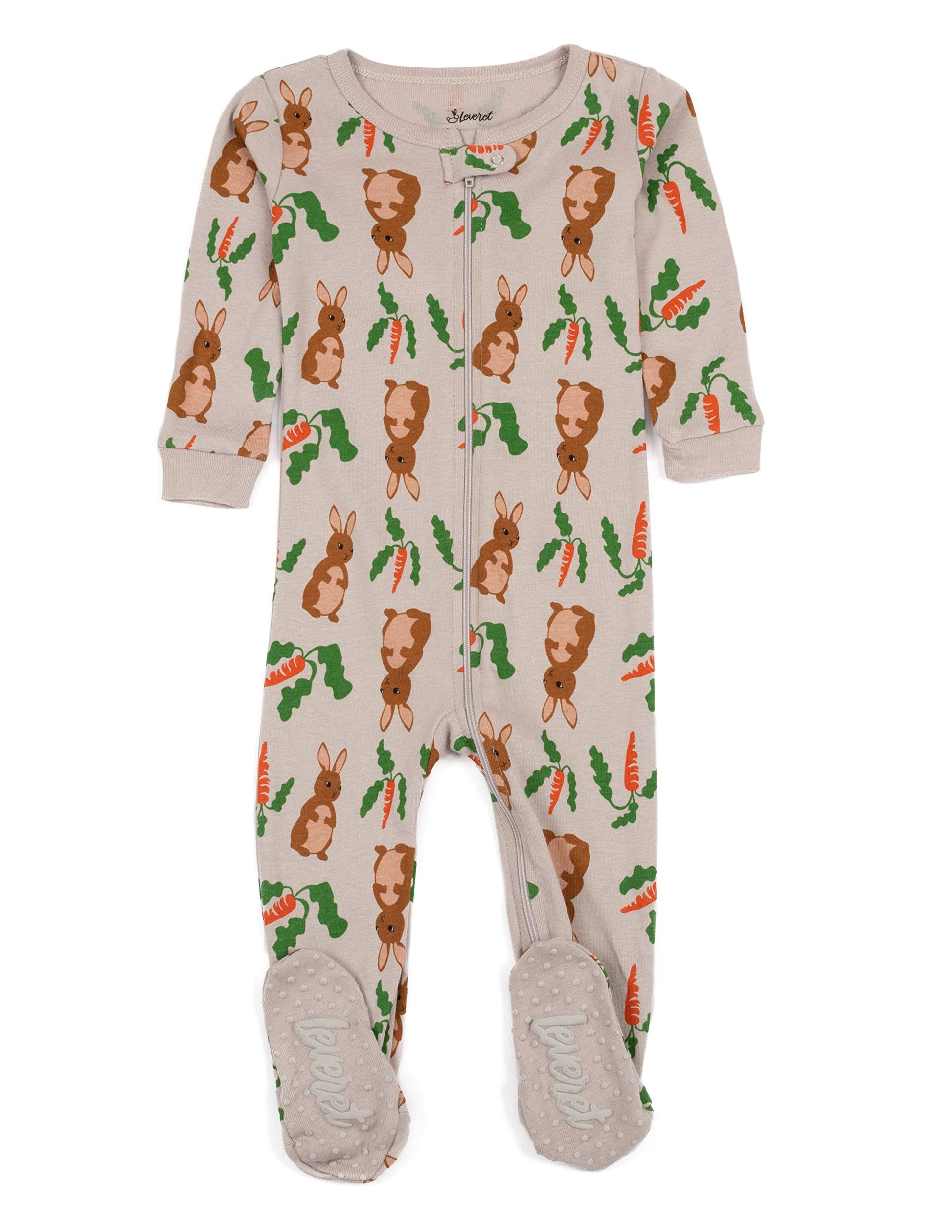Leveret Kids & Toddler Footed Pajamas Boys Girls 100% Cotton Rabbit (Size 3 Years)