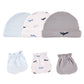Luvable Friends Baby Cotton Caps And Scratch Mittens, Airplane, 0-6 Months